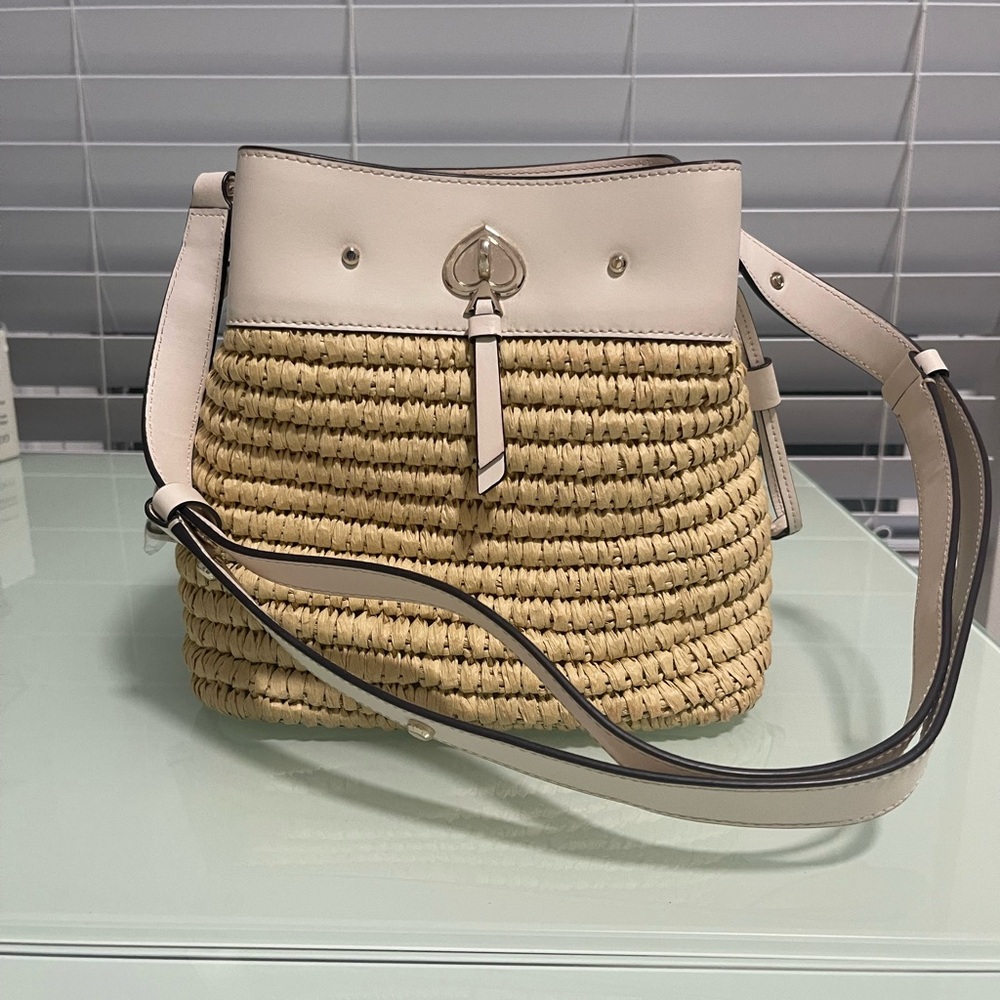 Kate Spade woven and leather bucket bag